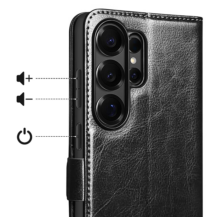 Avis Qialino Étui Portefeuille Vintage pour Galaxy S26 Ultra avec Support Vidéo Noir