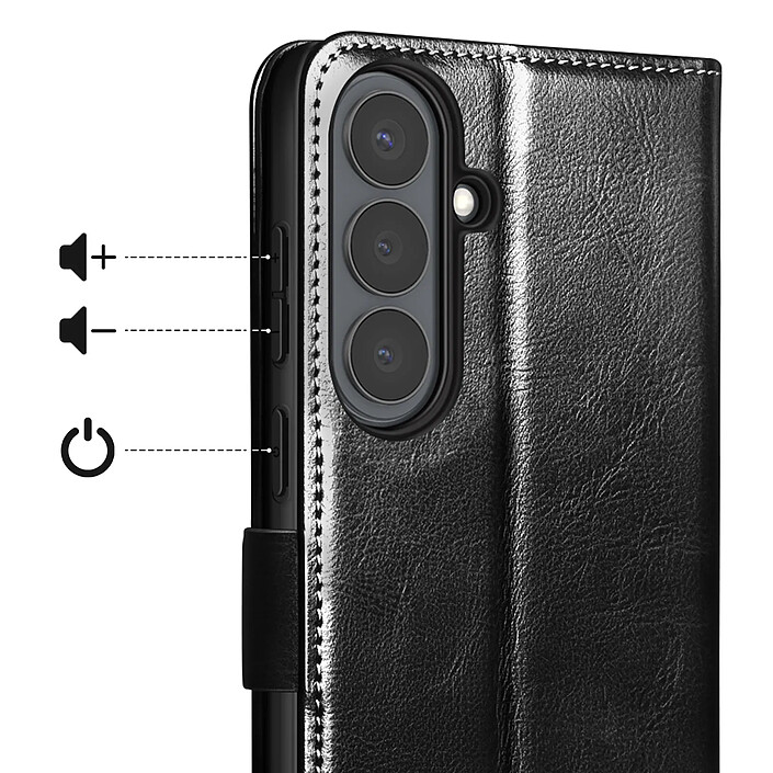 Avis Qialino Étui Portefeuille Vintage pour Galaxy S26 Plus avec Support Vidéo Noir
