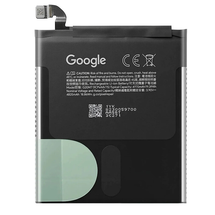 Google Batterie Originale pour Google Pixel 10 Li-ion 4970mAh Référence G20M7 Noir