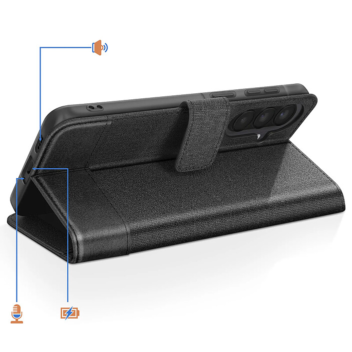 Avizar Étui Portefeuille pour Galaxy A57 Bi-matière Magnétique avec Fonction Support pas cher