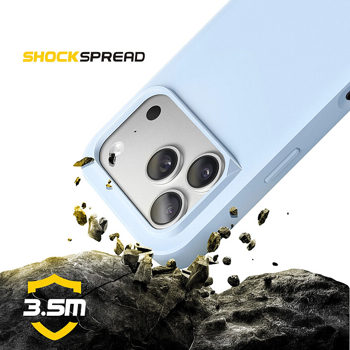 Rhinoshield Coque MagSafe pour iPhone 17 Pro Modèle SolidX Finition Mate Anti-Chutes 3.5m Bleu clair pas cher