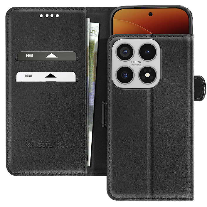 Tactical Étui Portefeuille pour Xiaomi 17 avec Support Field Notes Antichoc Noir