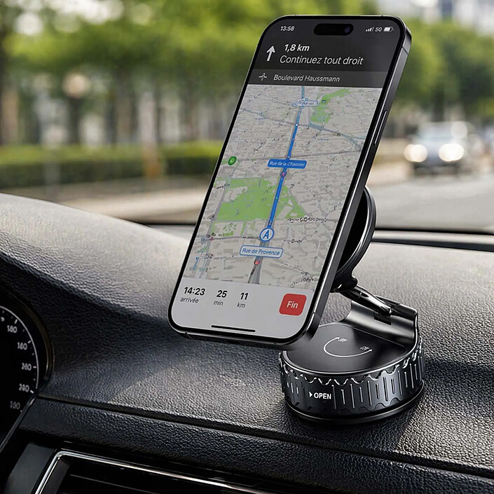 Avis Avizar Support Magnétique Universel Rotatif avec Ventouse Renforcée pour Voiture Noir