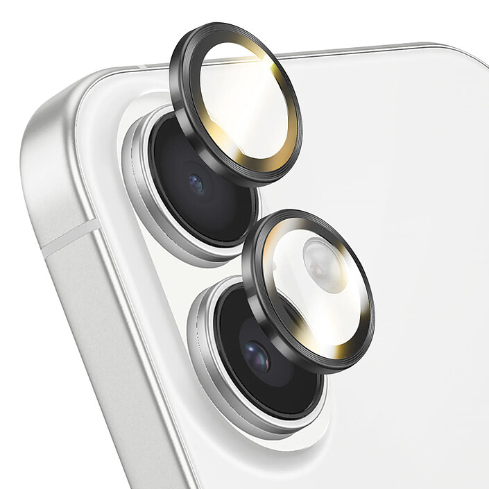 Rhinoshield Protection d'Objectif Caméra pour iPhone 16 / 16 Plus / 17 Anti-Rayures Gris foncé