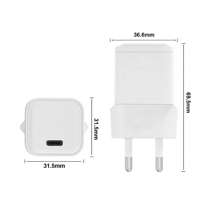 Avis MW Chargeur Secteur USB-C 35W Power Delivery Polybag / Bulk Charge Rapide Blanc