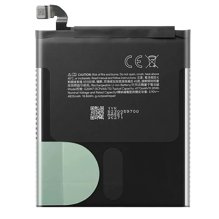 Clappio Batterie de Remplacement pour Google Pixel 10 Li-ion 4970mAh Référence G20M7