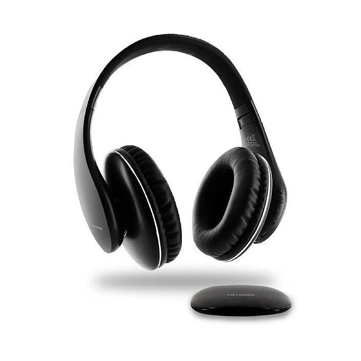 Metronic 480200 - Casque TV sans fil avec entrée audio numérique - noir