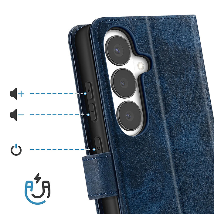 Avis Enkay Étui Portefeuille pour Galaxy S26 avec Verre Trempé et Dragonne Bleu nuit