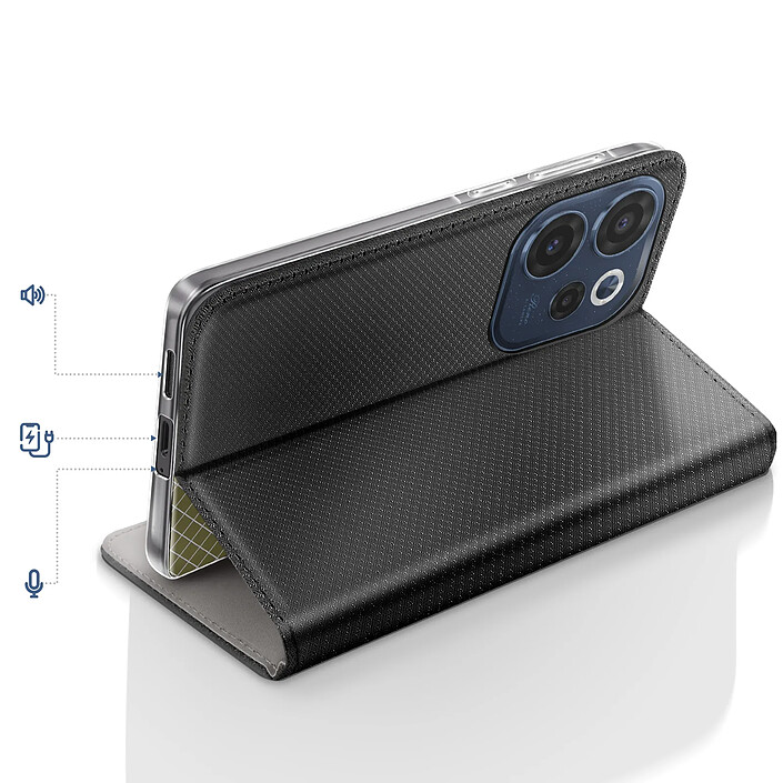 Avis Avizar Étui pour Oppo Reno 15F / 15 FS Effet Strié avec Porte-carte et Fonction Stand
