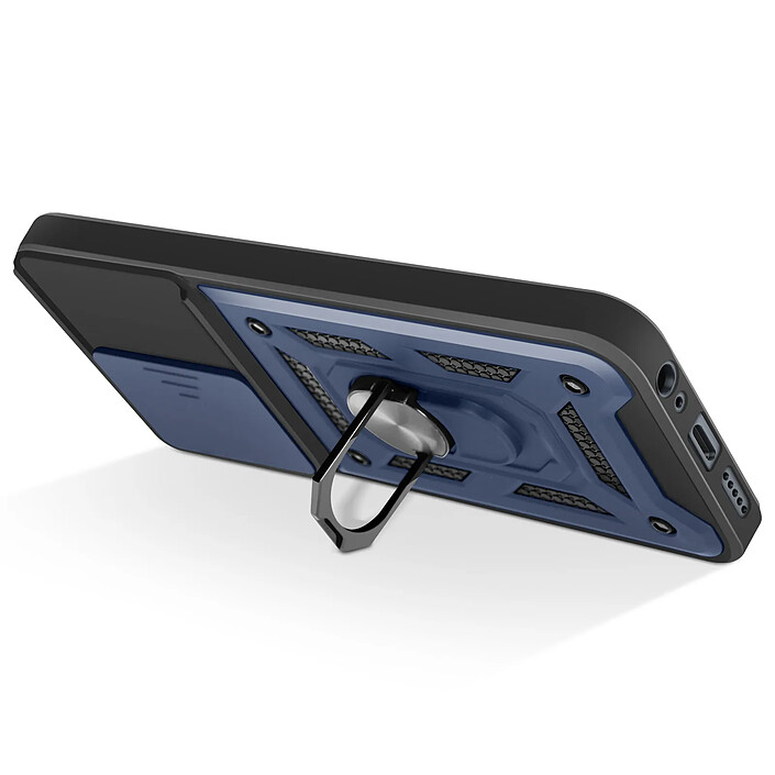 Mayaxess Coque pour Xiaomi Redmi 15C Antichocs MIL-STD 810G Cache Caméra Anneau Support Bleu nuit pas cher
