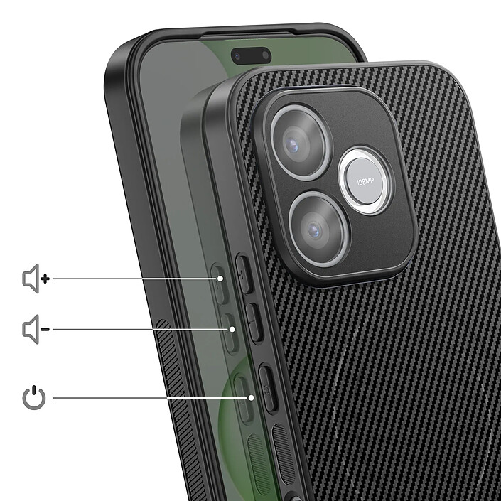 Avis Avizar Coque pour Honor 600 Lite Effet Carbone Compatible MagSafe / Qi2 avec Béquille
