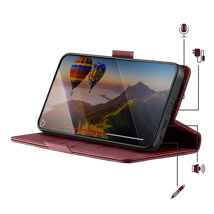 Avis CaseMe Étui Portefeuille pour Galaxy S26 Ultra Anti-RFID Effet Cuir Brillant Bordeaux