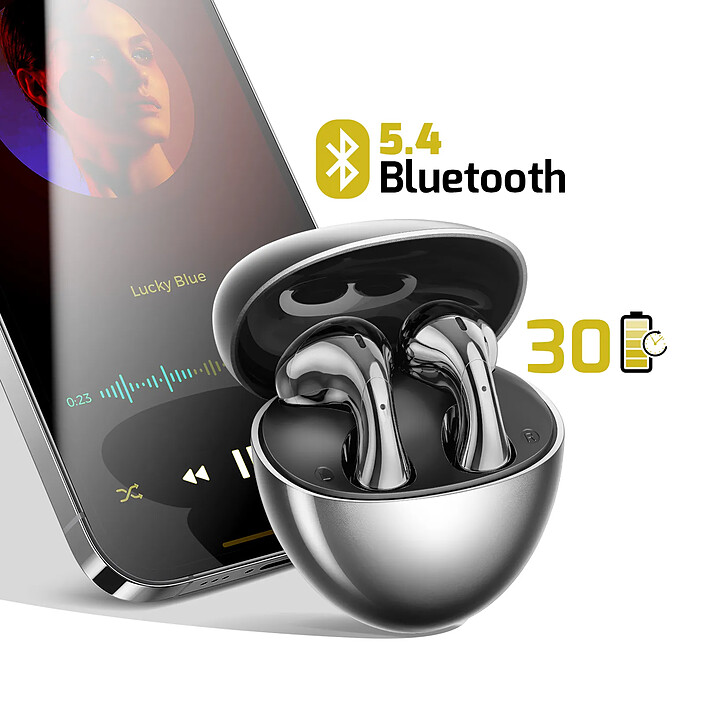 Acheter Remax Écouteurs Sans Fil Double Réduction Bruit Son HiFi Bluetooth 5.4 Argent
