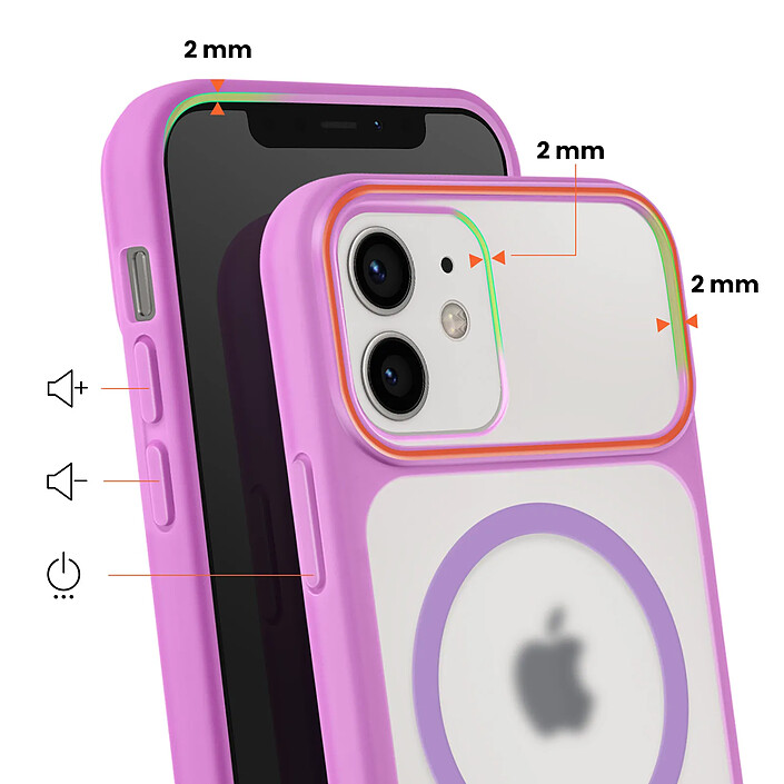 Avis Avizar Coque pour iPhone 12 / 12 Pro MagSafe Bimatière Dos Rigide Violet