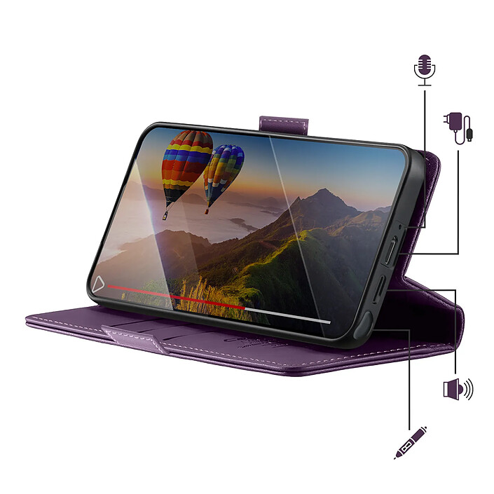 Avis CaseMe Étui Portefeuille pour Galaxy S26 Ultra Anti-RFID Effet Cuir Brillant Violet foncé