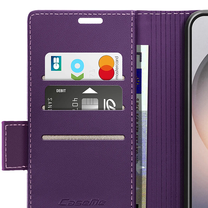 CaseMe Étui Portefeuille pour Galaxy S26 Ultra Anti-RFID Effet Cuir Brillant Violet foncé pas cher