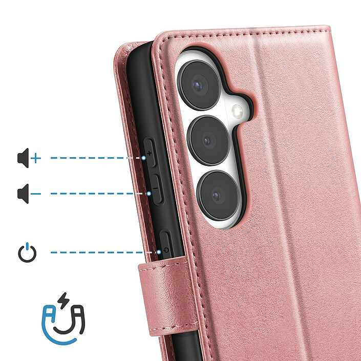 Avis Enkay Étui Portefeuille pour Galaxy S26 avec Verre Trempé et Dragonne Rose