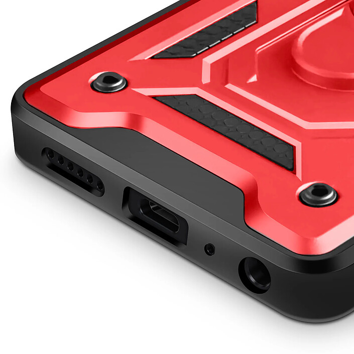 Acheter Mayaxess Coque pour Xiaomi Redmi 15C Antichocs MIL-STD 810G Cache Caméra Anneau Support Rouge