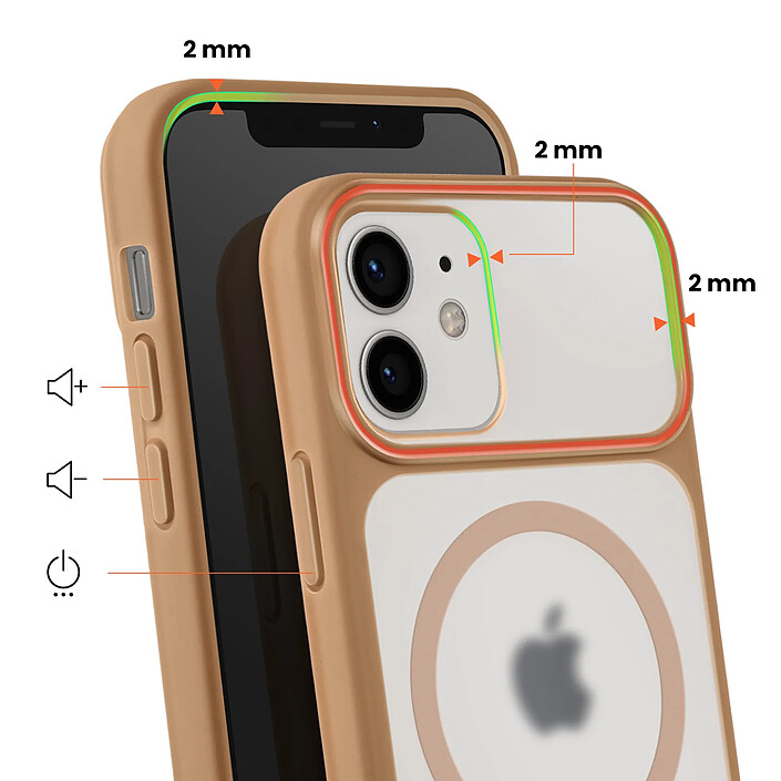 Avis Avizar Coque pour iPhone 12 / 12 Pro MagSafe Bimatière Dos Rigide Marron