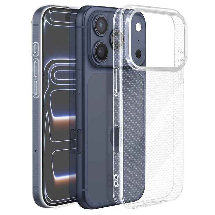 Mayaxess Coque pour iPhone 17 Pro Antichocs Silicone Souple Bords Renforcés Transparent