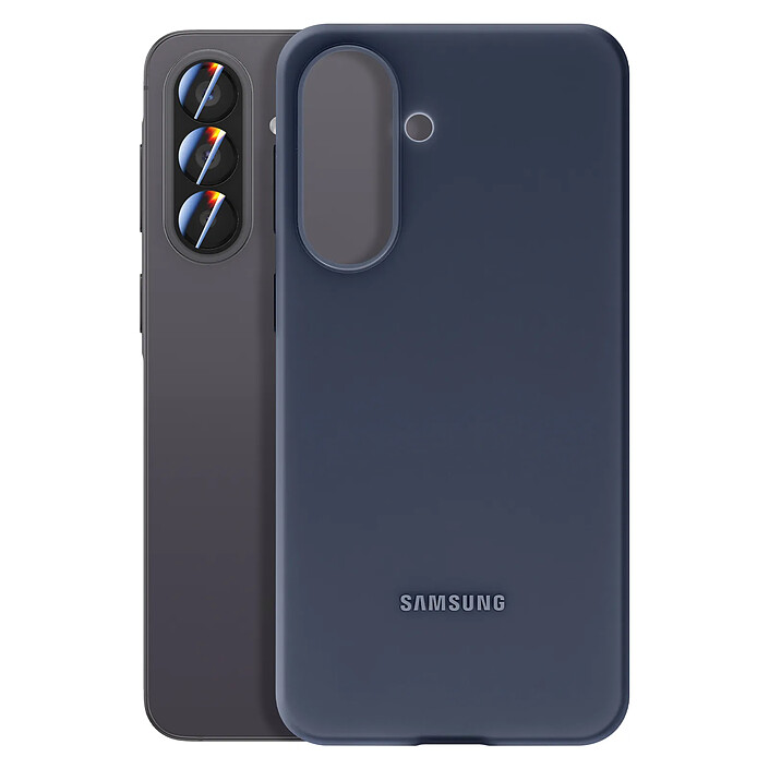 Samsung Coque pour Samsung Galaxy A57 en Silicone Lisse avec Rebords Surélevés Bleu nuit