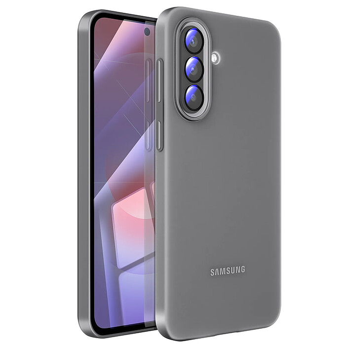 Samsung Coque pour Samsung Galaxy A37 en Silicone Lisse avec Rebords Surélevés Gris