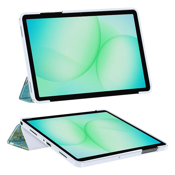 Acheter Tech-Protect Étui Clapet pour Galaxy Tab A11 Plus Design Floral avec Support et Auto-Veille Bleu
