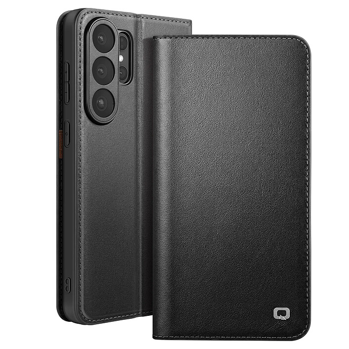 Qialino Étui Portefeuille pour Galaxy S26 Ultra avec Support en Cuir Effet Mat Noir