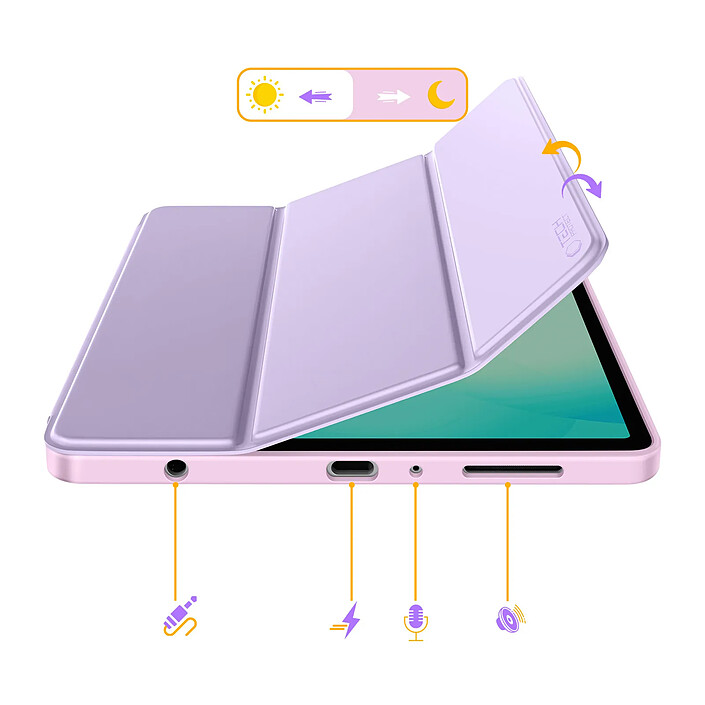 Tech-Protect Étui Clapet pour Galaxy Tab A11 avec Support Multi Angles et Auto-Veille Violet pas cher