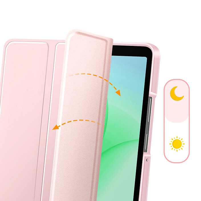 Tech-Protect Étui Clapet pour Galaxy Tab A11 Auto-Veille avec Support et Porte Stylet Rose pas cher