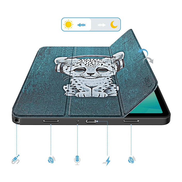 Tech-Protect Étui Clapet pour Galaxy Tab A11 Plus Design Chat avec Support et Auto-Veille Vert pas cher