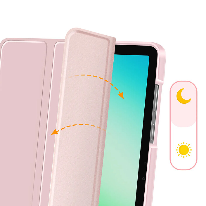 Tech-Protect Étui Clapet pour Galaxy Tab A11 Plus Auto-Veille avec Support et Porte Stylet Rose pas cher