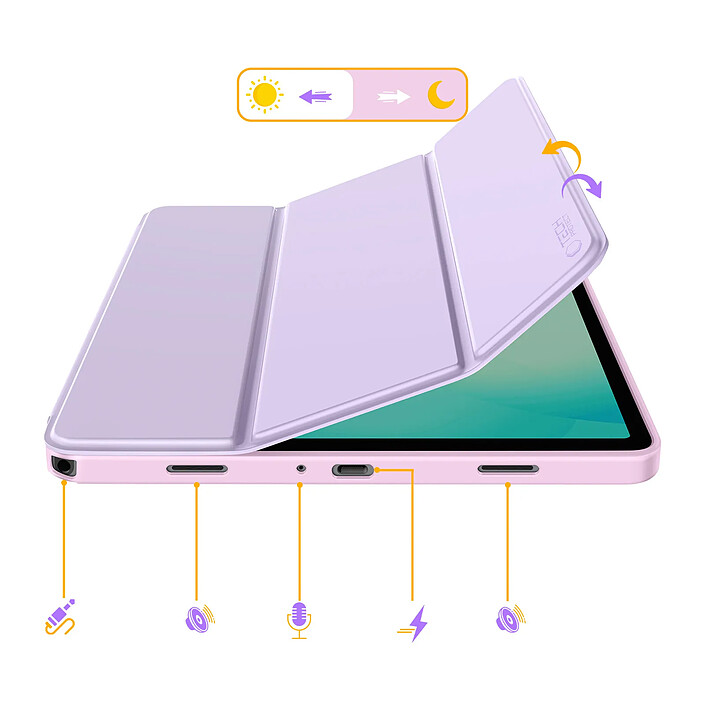 Tech-Protect Étui Clapet pour Galaxy Tab A11 Plus avec Support Multi Angles et Auto-Veille Violet pas cher