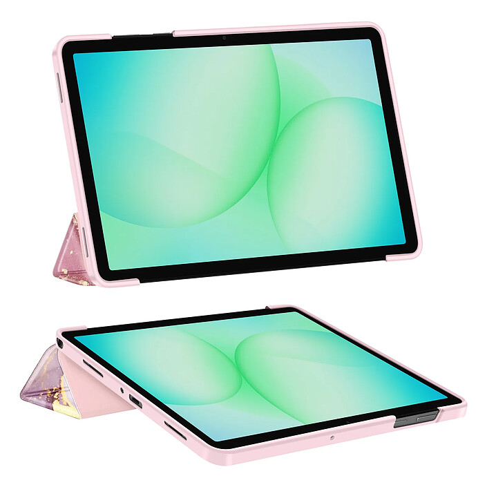 Acheter Tech-Protect Étui Clapet pour Galaxy Tab A11 Plus Design Marbre avec Support et Auto-Veille Rose champagne