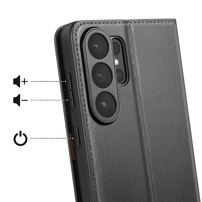 Avis Qialino Étui Portefeuille pour Galaxy S26 Ultra avec Support en Cuir Effet Mat Noir