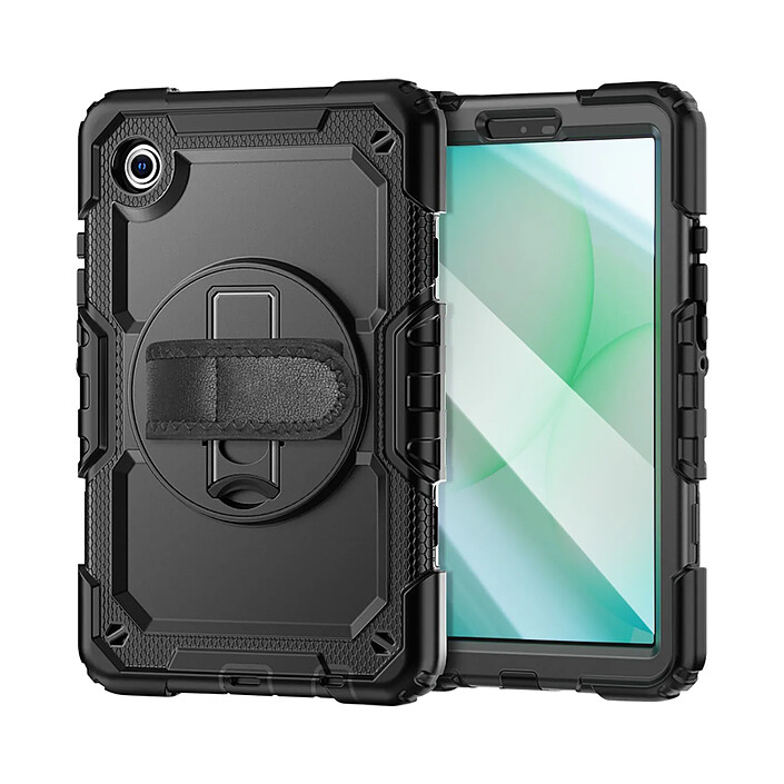 Tech-Protect Coque Intégrale pour Galaxy Tab A11 Modèle Solid avec Poignée Arrière Rotative Noir