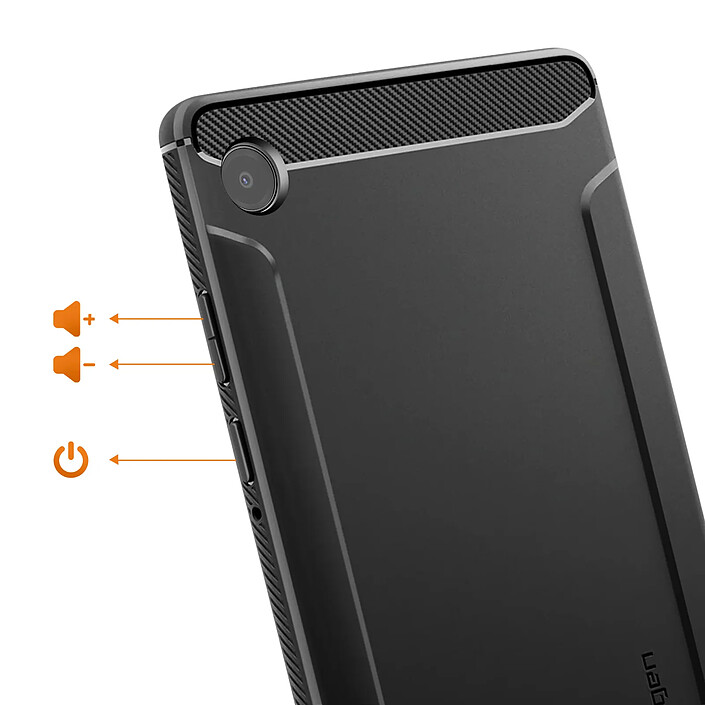 Avis Spigen SGP Coque pour Galaxy Tab A9 / Tab A11 Effet Carbone Modèle Rugged Armor Noir
