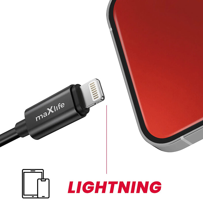 Acheter Maxlife Adaptateur Audio Jack 3.5mm Femelle vers Lightning Mâle Compact 13.5cm Noir