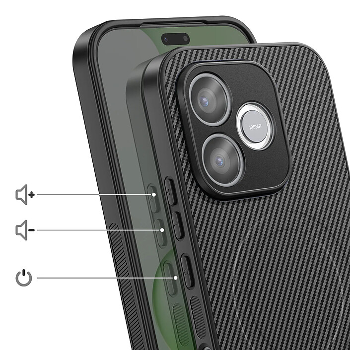 Avis Avizar Coque pour Honor 600 Lite Effet Carbone Compatible MagSafe / Qi2 avec Béquille