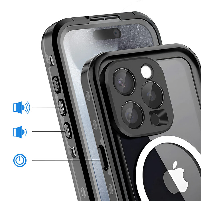 Avis Shellbox Coque Intégrale 360° pour iPhone 15 Pro Compatible MagSafe Étanche IP68 Noir