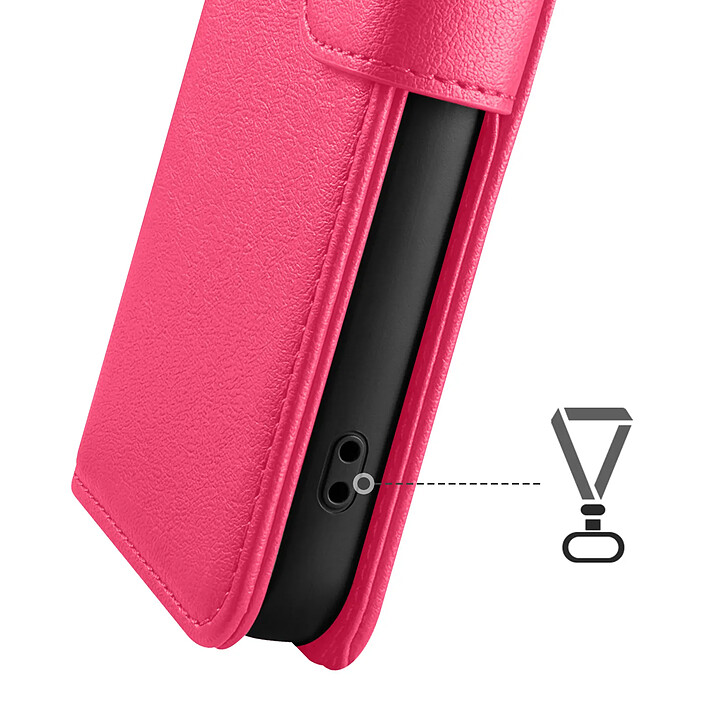 Zanaé Étui Portefeuille pour Galaxy S26 avec Fonction Support et Languette Magnétique Fuchsia pas cher