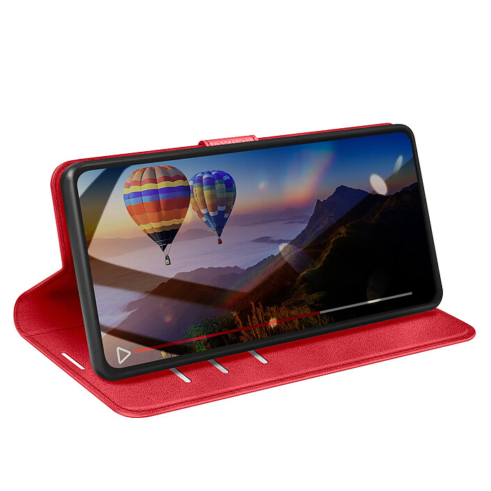 Avis Zanaé Étui Portefeuille pour iPhone 16 Édition Columbia avec Fonction Support Rouge