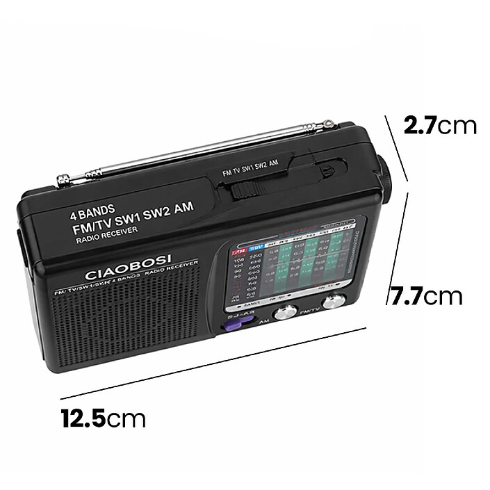 Acheter Avizar Radio Portable AM/FM Analogique Compacte à Piles avec Antenne Télescopique