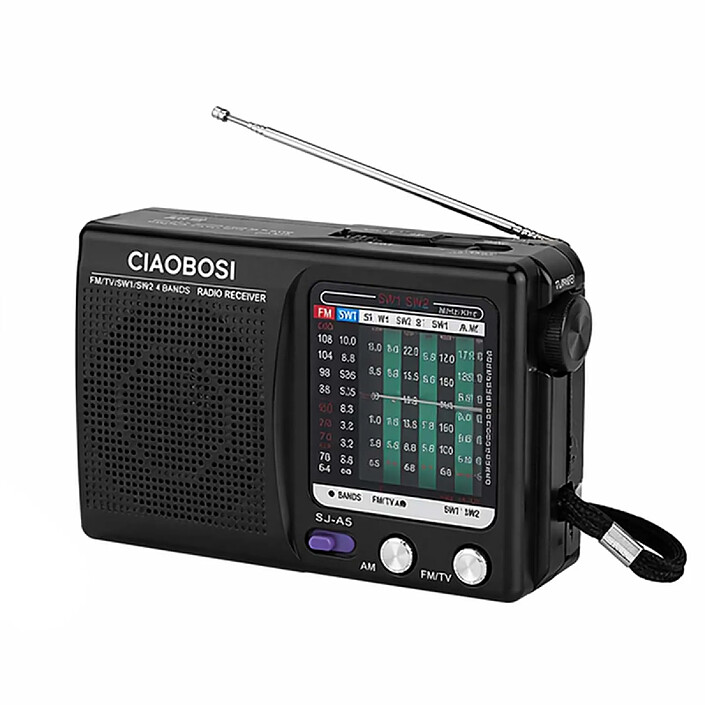 Avizar Radio Portable AM/FM Analogique Compacte à Piles avec Antenne Télescopique