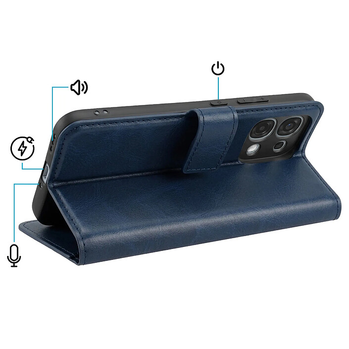 Acheter Avizar Étui Portefeuille pour Oppo A6 Pro Effet Surpiqué avec Fonction support