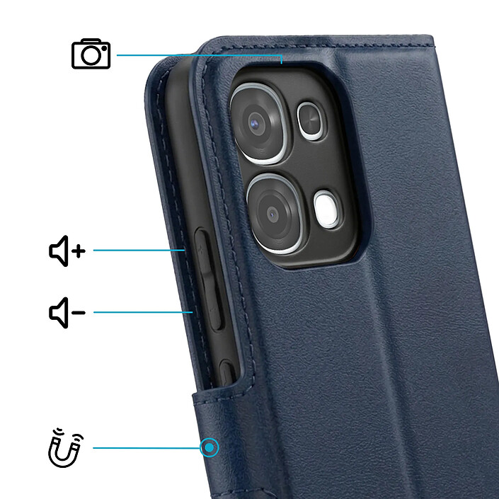 Avis Avizar Étui Portefeuille pour Oppo A6 Pro Effet Surpiqué avec Fonction support