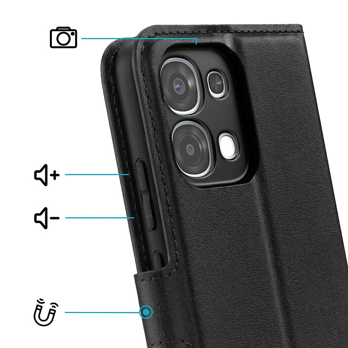 Avis Avizar Étui Portefeuille pour Oppo A6 Pro Effet Surpiqué avec Fonction support