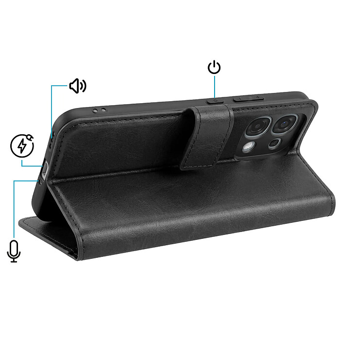 Acheter Avizar Étui Portefeuille pour Oppo A6 Pro Effet Surpiqué avec Fonction support