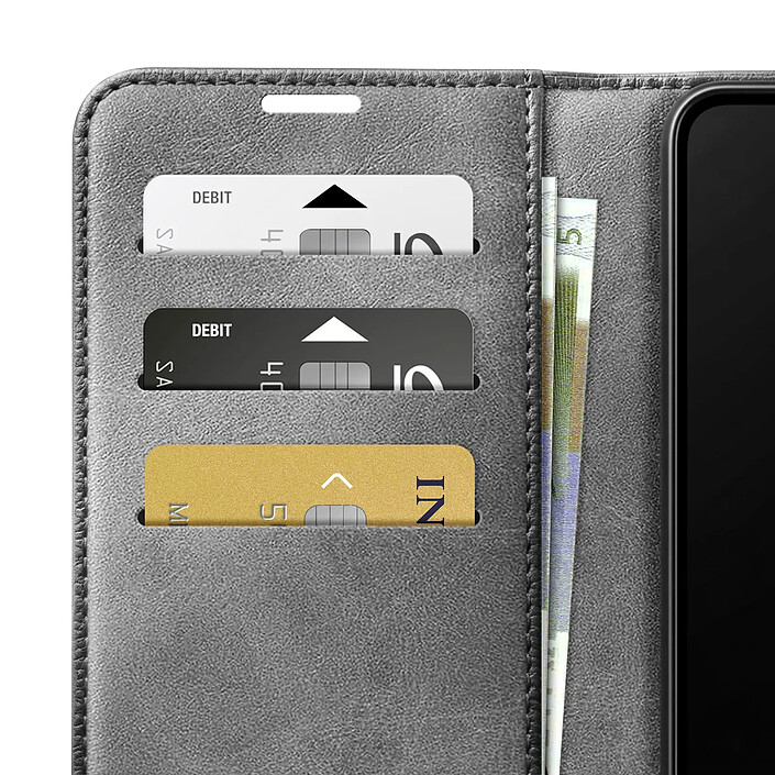 Acheter Zanaé Étui Portefeuille pour Galaxy S26 Édition Columbia avec Fonction Support Gris