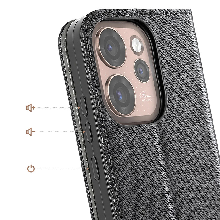 Acheter Avizar Étui pour Oppo Reno 15 Pro Texturé Strié avec Fonction Support et Porte-cartes